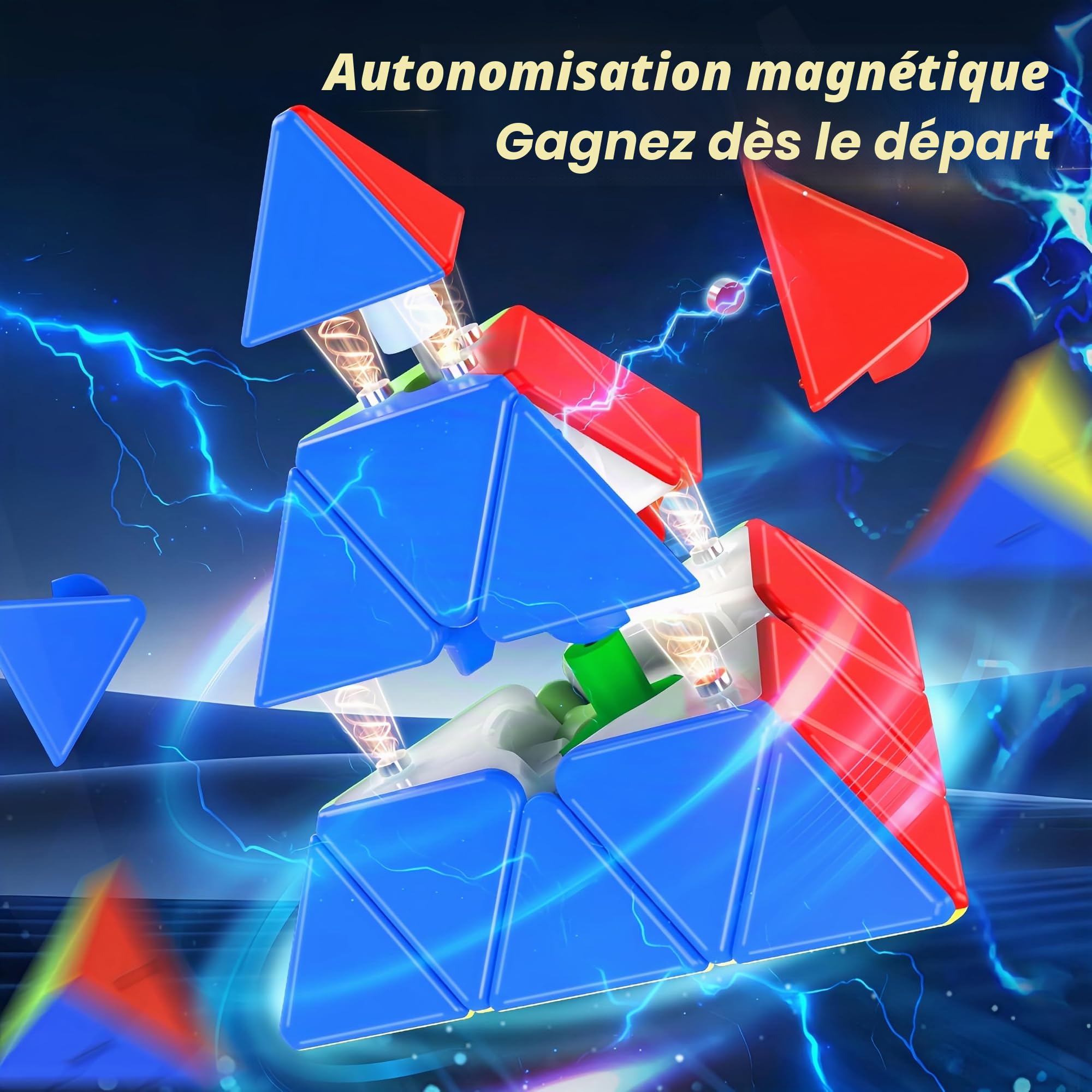 Magnetic Pyramid 3x3 Cube Stickerless, Magnetic Pyraminx 3x3 Triangle Puzzle Cube