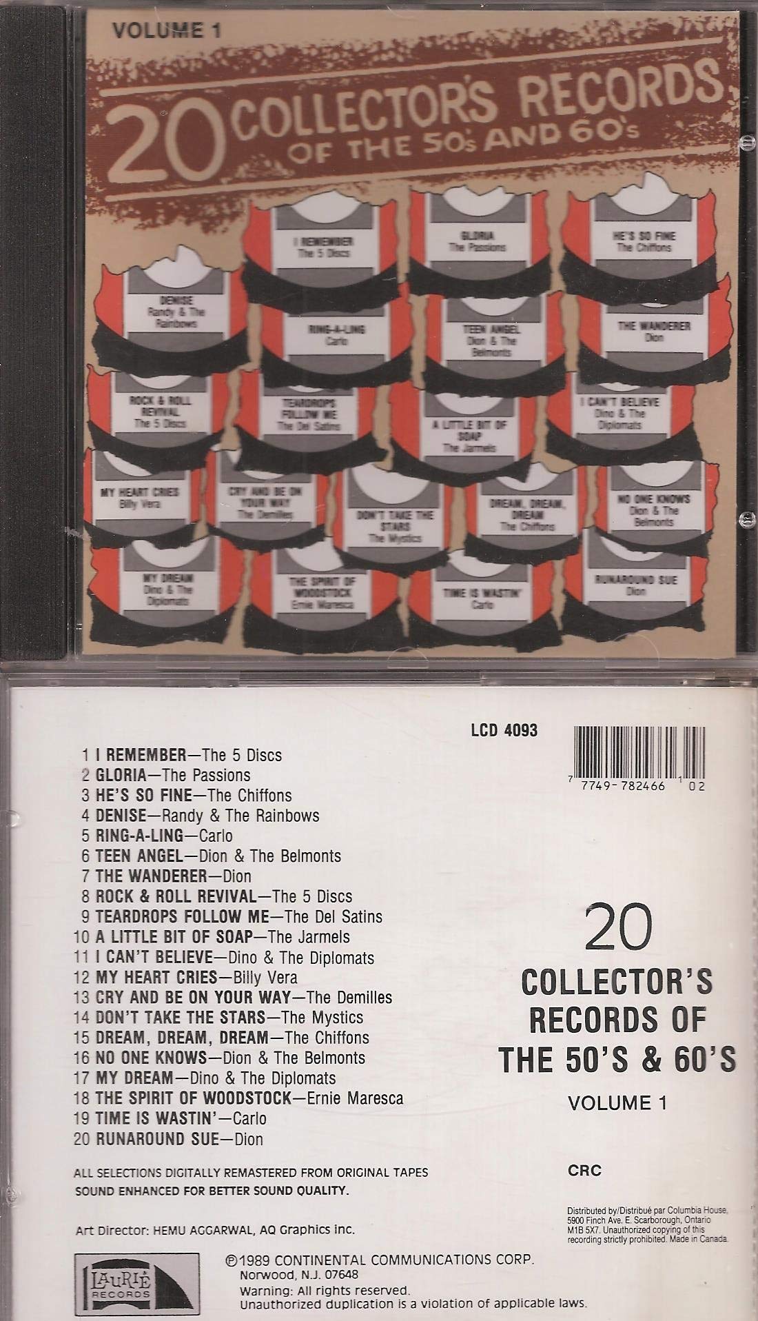 20 COLLECTOR'S RECORDS OF THE 50'S AND 60'S VOLUME 1 [Audio CD] VARIOUS