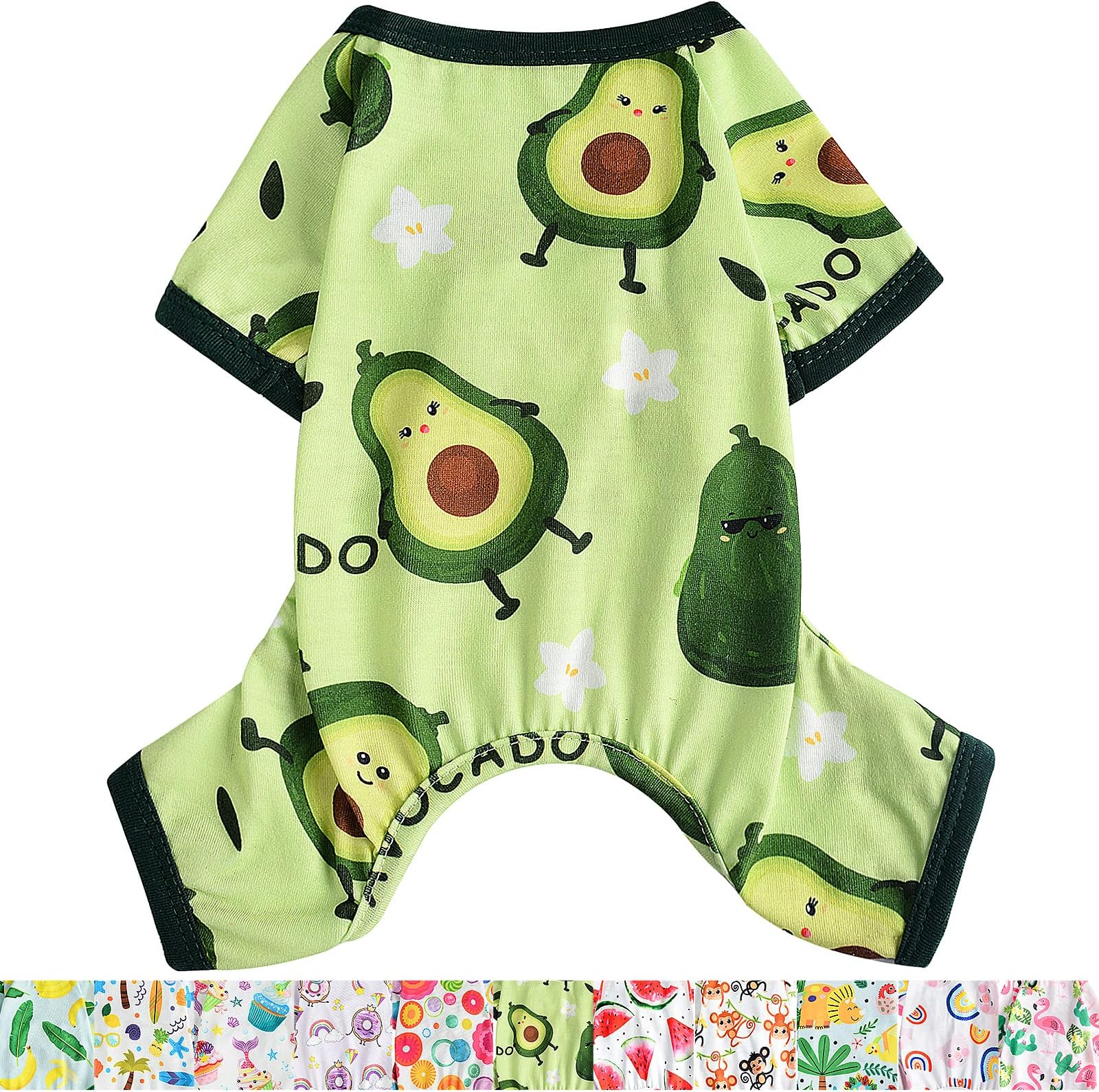Dog Pajamas for Small Dogs, Chihuahua Pajamas, Puppy Clothes, Extra Small Puppy Pjs, Soft Pet Onesies,Dog Shirts Chihuahua Yorkie Teacup Cat Clothing (Avocado, X-Large)