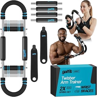 Twister Arm Trainer - Chest Workout Equipment for Full-Body Training with Adjustable Resistance Levels, Professional Arm Workout Machine with Wrist Braces, Chest Exerciser for Men and Women