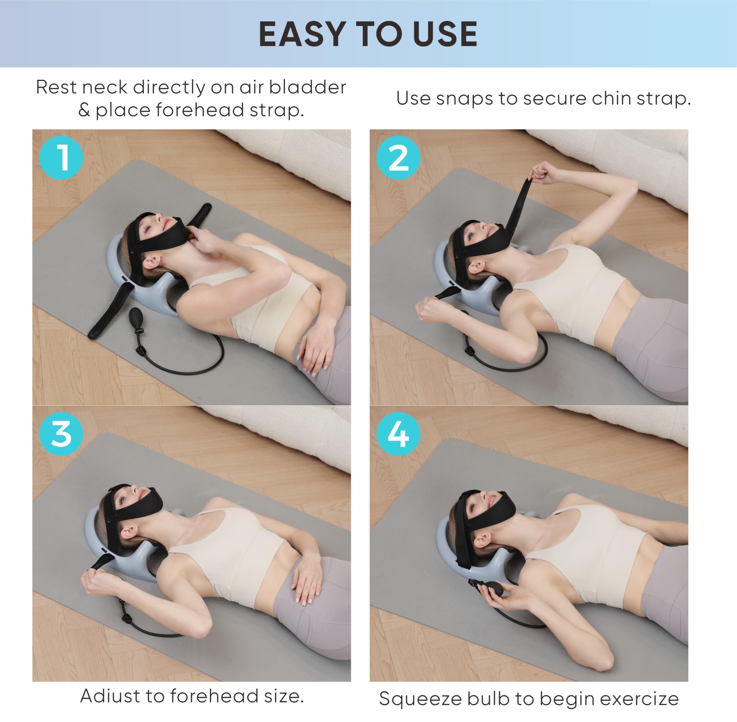 ECOGUN Posture Neck Exercising Cervical Spine Hydrator Pump, Relief for Stiffness, Relieves Neck Pain, Neck Curve Restorer Gray