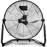 Simple Deluxe 18-Inch 3-Speed High Velocity Industrial Floor Fan - Heavy Duty Metal, 4012 CFM, Black