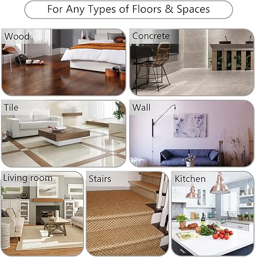 Miniatura 7 de Gealis Almohadillas para alfombras, 9 almohadillas antideslizantes y reutilizables para suelos de madera y duros, tapones de alfombra lavables o