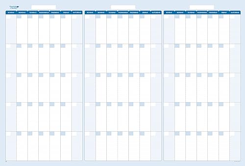 Calendario borrable horizontal de 90 días de tareas, objetivos y objetivos de 24 x 36 pulgadas, planificador de pared grande para el hogar, oficina,