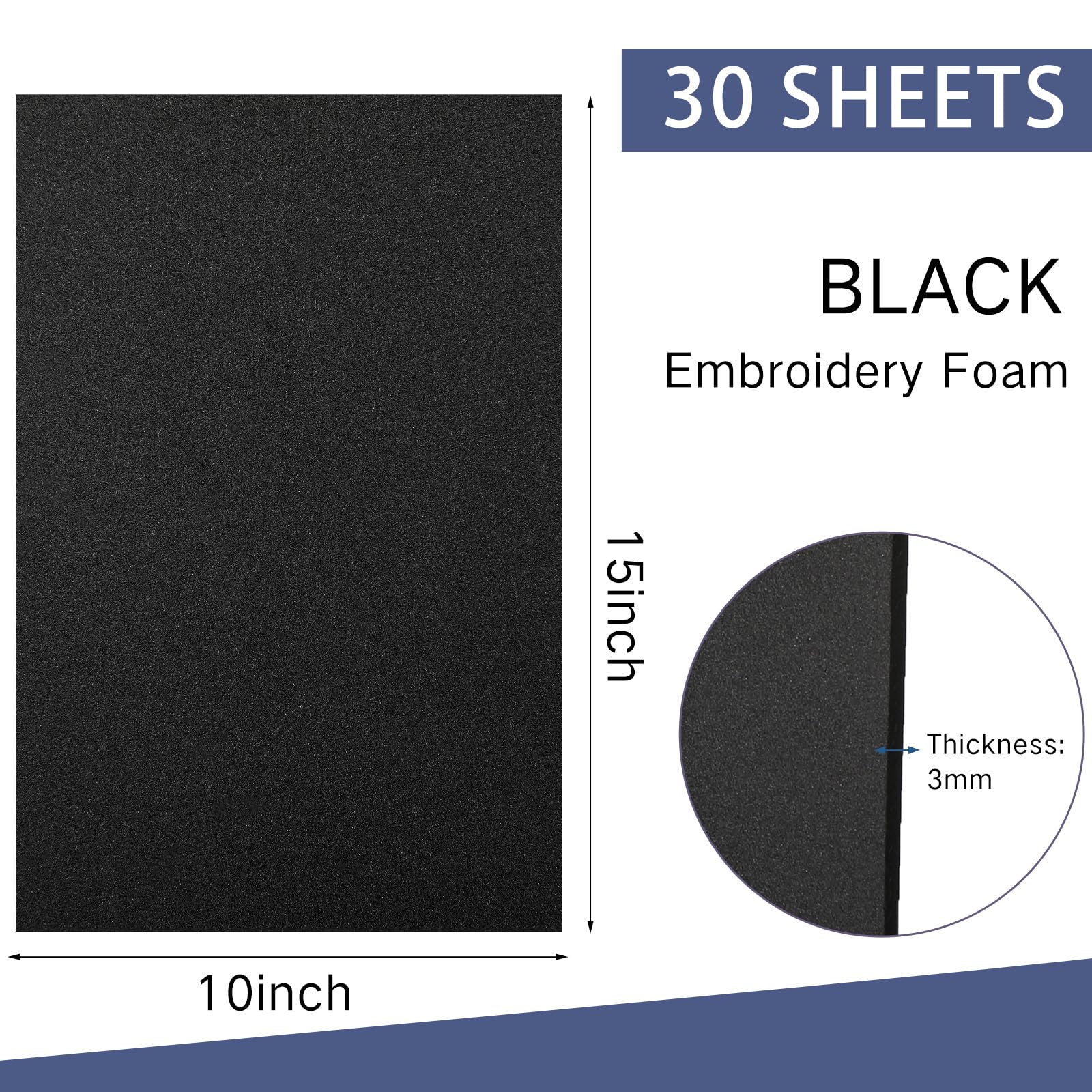 Innconee 30 Pcs 3mm Thick Embroidery Foam 10×15 Inch 3D Embroidery Puffy EVA Foam Sheets for Hand Sewing Hats Pillows Bags and DIY Projects