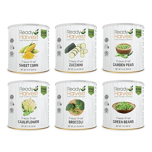 Ready Harvest Alimentos integrales liofilizados para almacenamiento de alimentos de emergencia, suministros de campamento y kits de supervivencia