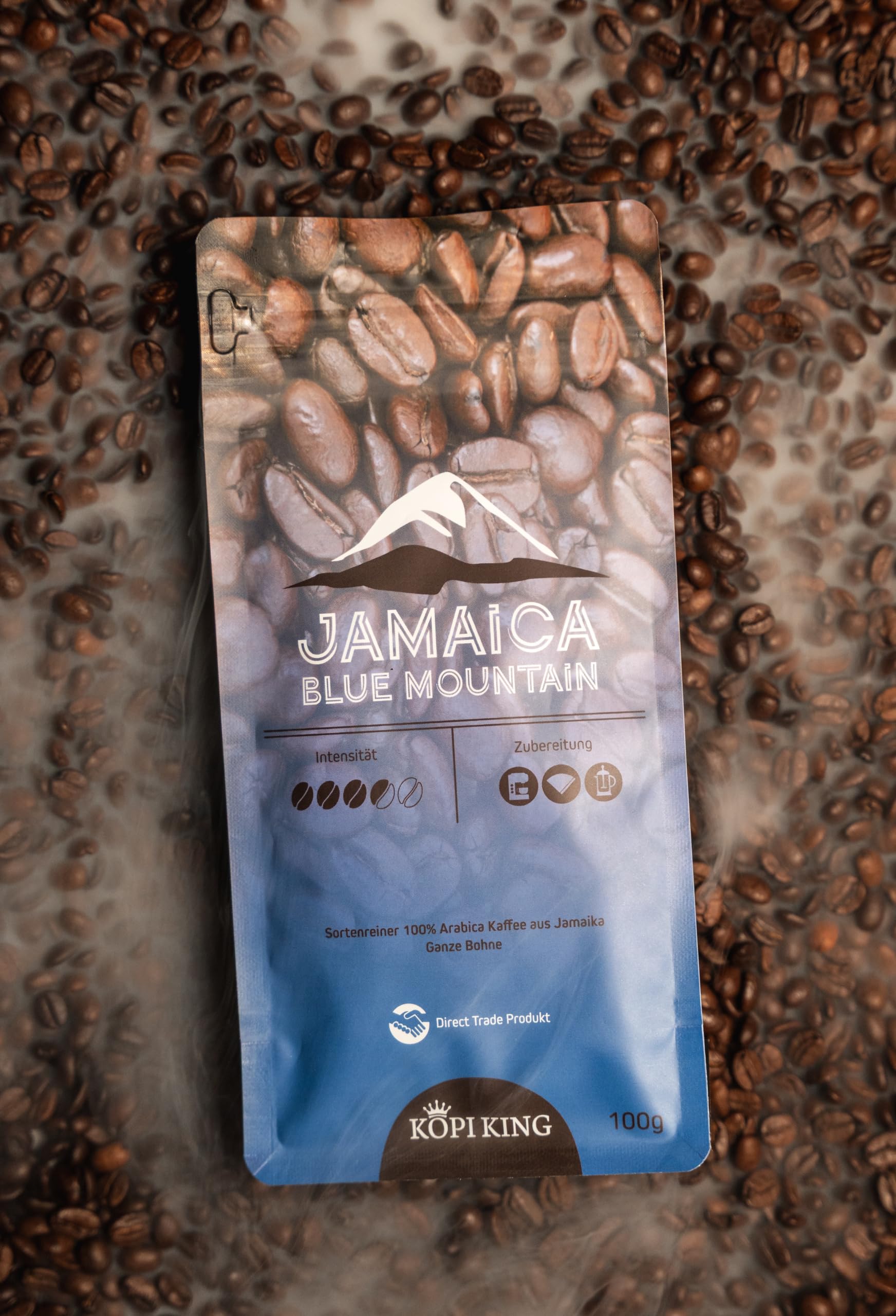 Jamaica Blue Mountain Kaffee 100% Arabica, 250g ganze Bohnen – Sortenrein & Rarität – Direktimport von lokalen Farmern – Direct Trade – Edelkaffee, handveredelt & langzeitgeröstet in Deutschland