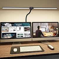 Vista 11 de ShineTech Lámpara LED de escritorio, luz ultra ancha de arquitecto de doble cabezal de 31.5 pulgadas con abrazadera, 50 modos de iluminación