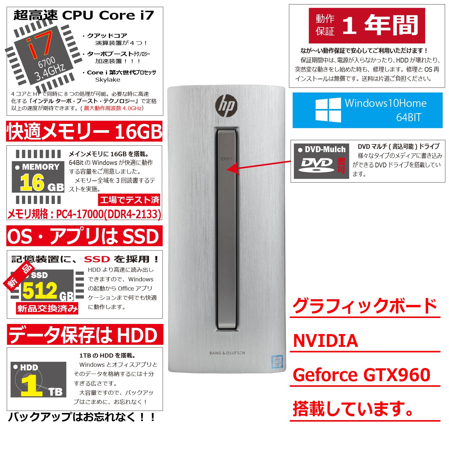 Amazon.co.jp: 中古パソコン HP ENVY 750-180JP Windows10