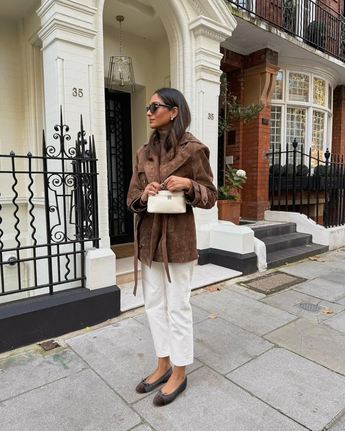 VOIKERDR Brown Jacket for Women Trendy Faux Suede Jacket with Belt Winter Coat Outwear - Image 4