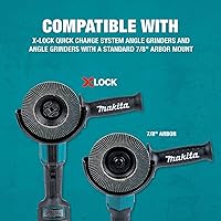 Vista 6 de Makita T-03931 X-Lock 4‑1/2" 60 Grit Type 27 Disco plano de mezcla y acabado para X-Lock y todas las amoladoras de eje de 7/8