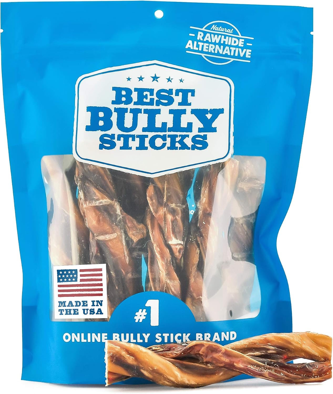 Best Bully Sticks 6 Inch Twisted USA-Baked Bully Stick -All-Natural, Highly Digestible, Single-Ingredient Dog Chew, Promotes Dental…