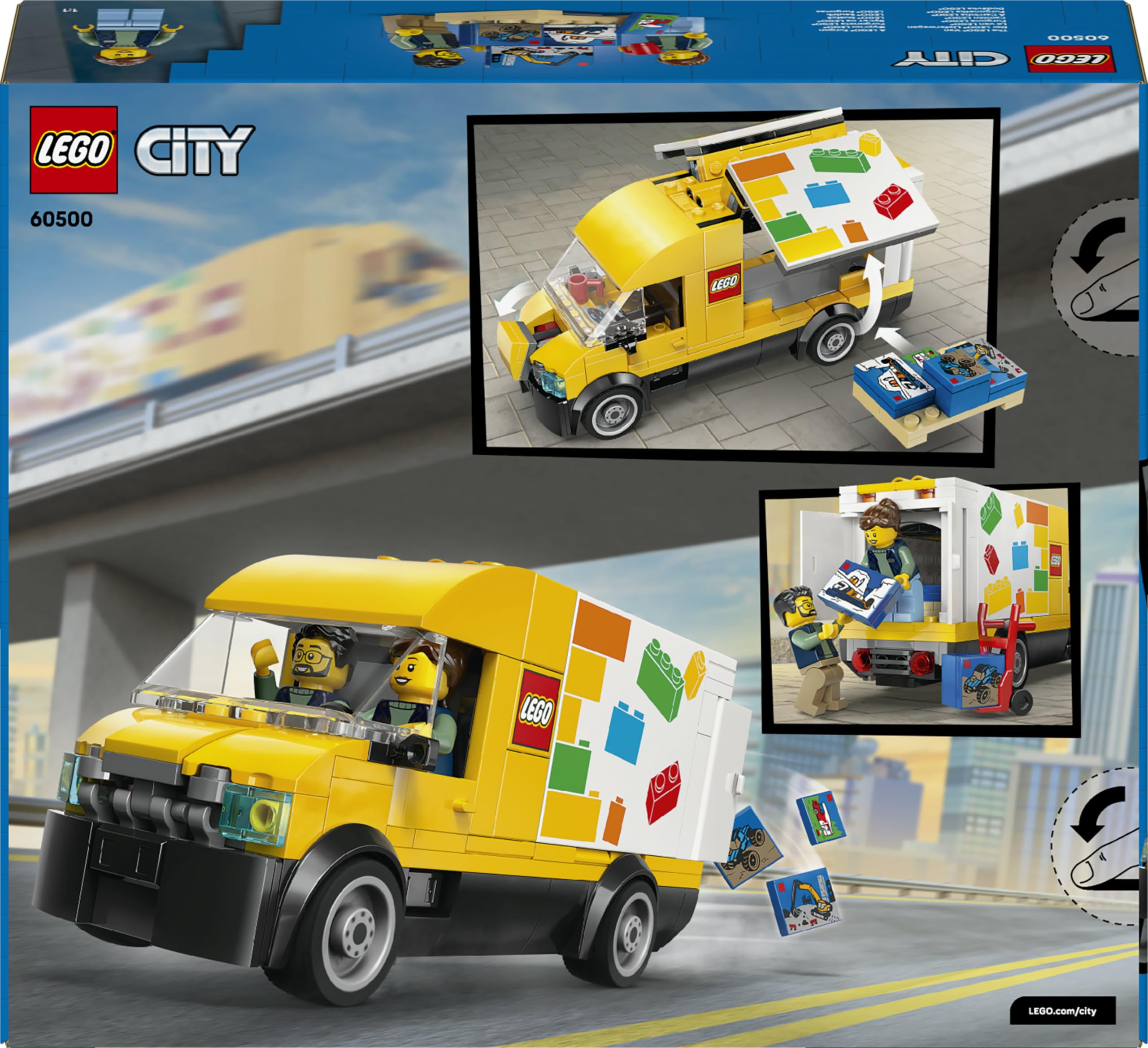 LEGO City Camión LEGO de Juguete - Maqueta de Furgoneta de Reparto con 2 Minifiguras, Carretilla, Palé y Cajas - Regalo de Cumpleaños para Niños de 6+ Años - 60500