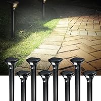 Vista 1 de Luces solares para exteriores con sensor de movimiento, luces LED impermeables para camino, patio, jardín, pasarela, entrada, encendido y apagado