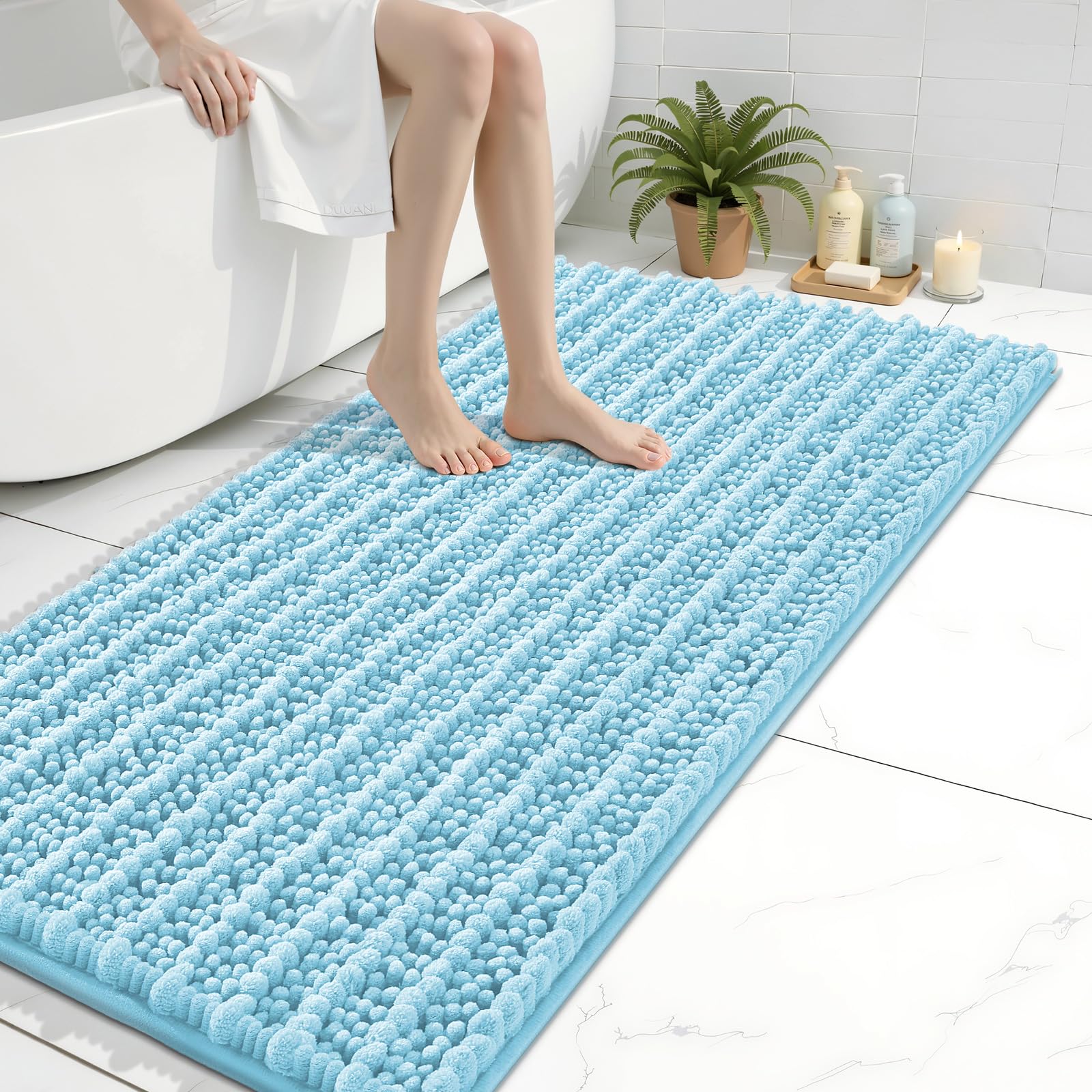 Arotive Bathroom Rugs Mat 44x24, Soft Absorbent Chenille Shaggy Bath Mat