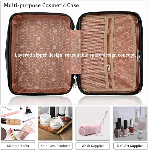 Miniatura 4 de Estuche de viaje cosmético de carcasa dura portátil, equipaje de mano de viaje pequeño con banda elástica, Mini ABS que lleva la maleta del estuche