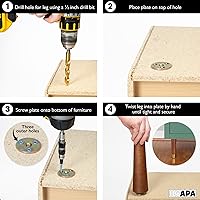 Vista 4 de Ilyapa Patas de madera para muebles doradas, juego de 4 patas de repuesto cónicas marrones de 6 pulgadas para sofás, sillas, sofás biplaza y mesas