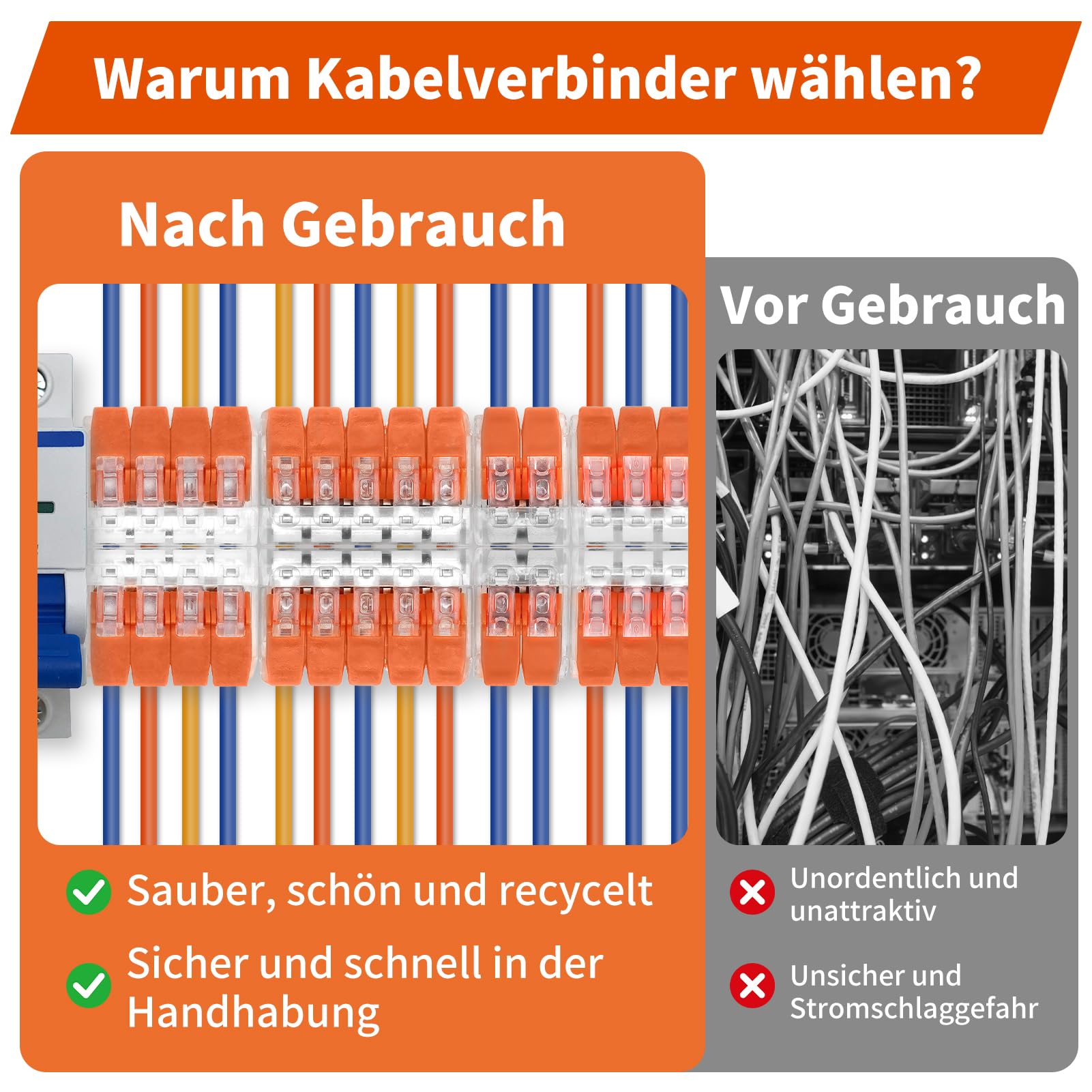 209 Stück Kabelklemmen Elektro, Kabelverbinder 2 Polig, 3 Polig, 4 Polig, 5 Polig, Klemmen Elektro mit Betätigungshebel, Kabel Verbindungsklemme 0.14-4mm² Leiter Klemme für Feste Kabe 2-5 Leiter