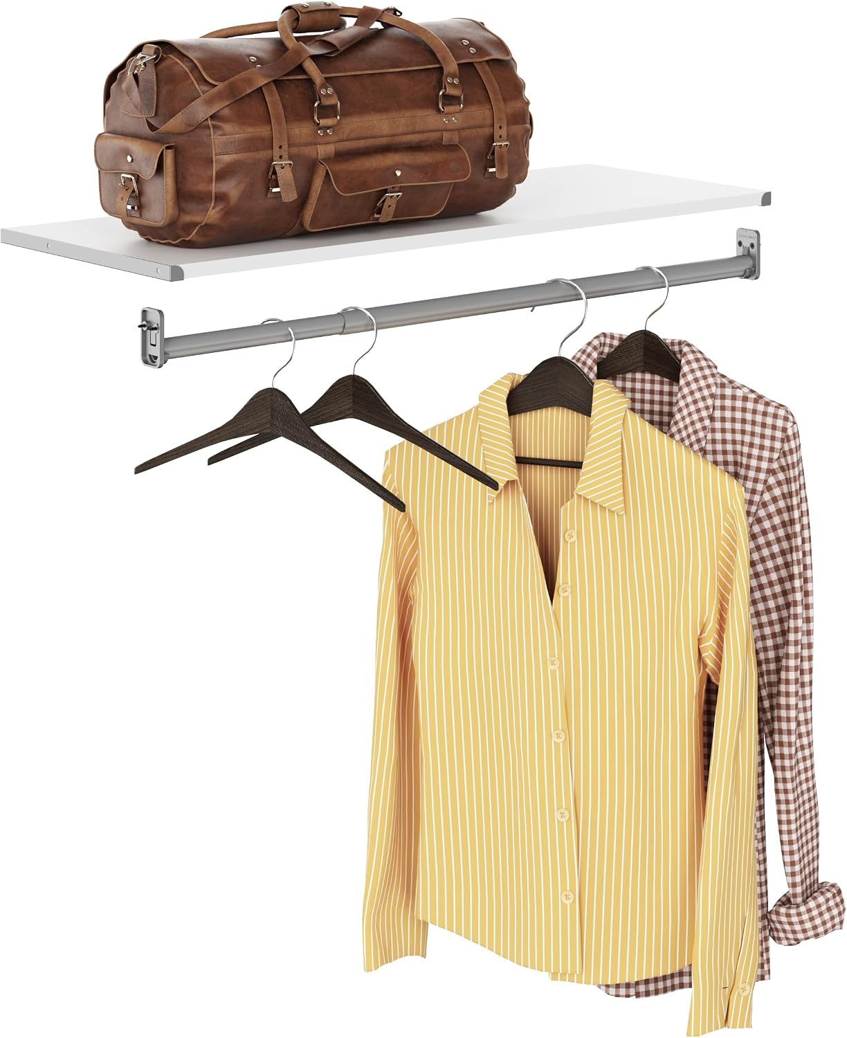 ClosetMaid Mosaics Shelf and Rod Closet Organizer, 2.52" H x 36.02" W x 13.78" D, White