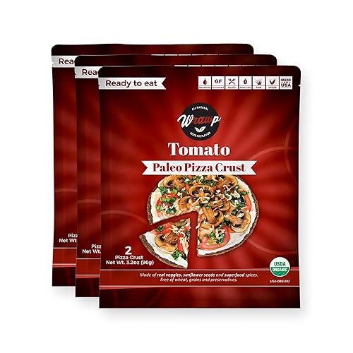 Miniatura 30 de Paleo Pizza Crust Corteza de pizza orgánica saborizada sin gluten, sin lácteos, sin soja, sin nueces y corteza de pizza vegana