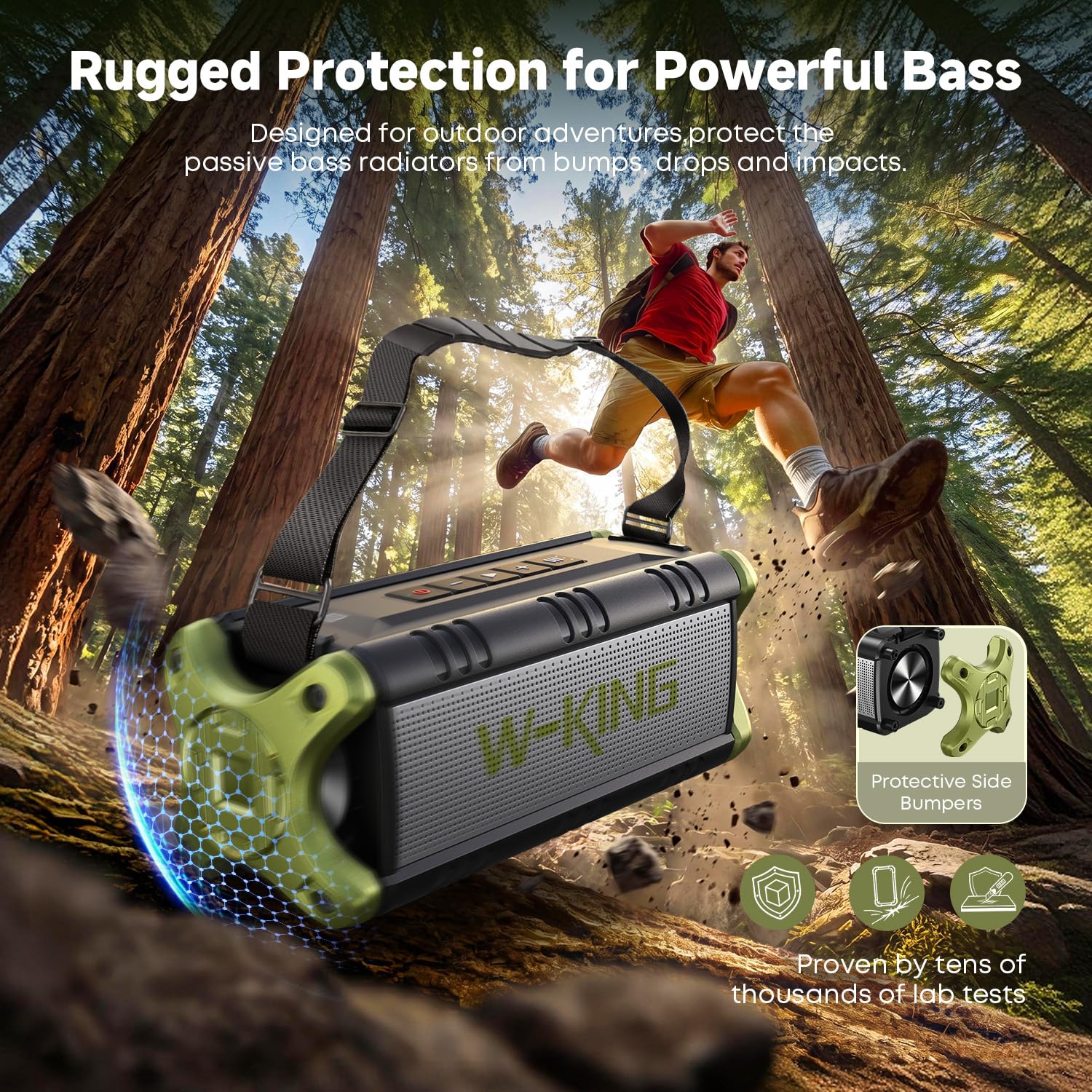 Bluetooth スピーカー、W-KING 50W ワイヤレススピーカー Amazon.co.jp: W-KING 50W Bluetooth スピーカー、IPX6 防水ポータブル