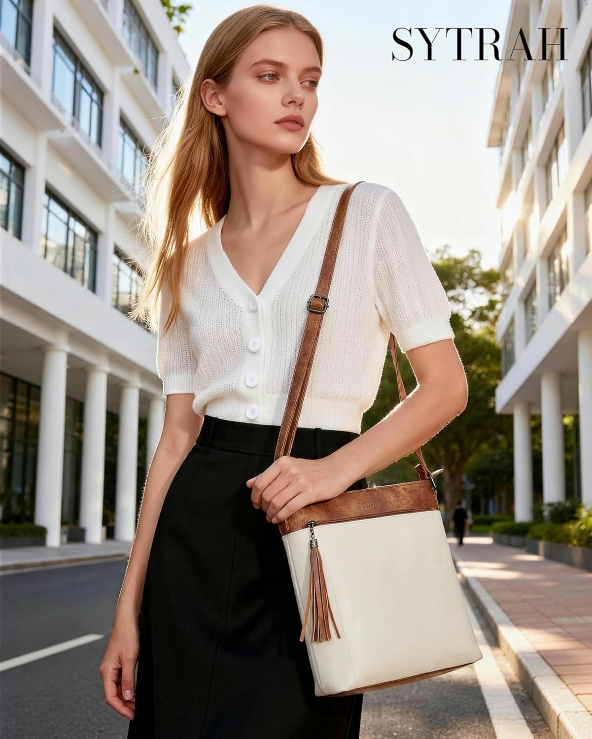 Crossbody Purses for Women, Premium Vagan Leather Crossbody Bag, Adjustable Strap Lightweight Shoulder Bag with Tassel - Image 3