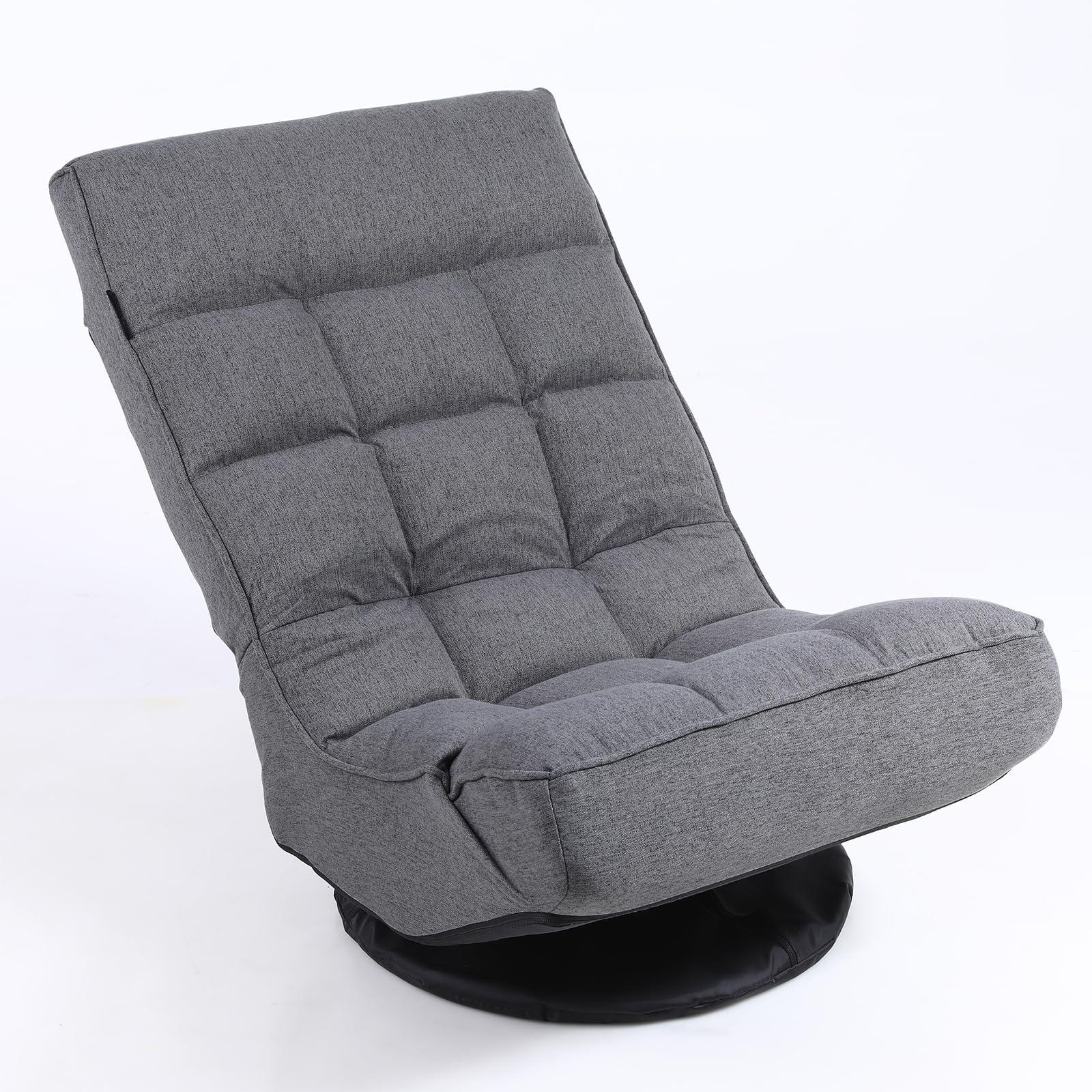 Chaise de Sol Jusqu'à 160KG, Fauteuil de Sol Réglable en 6 Positions, Chaise Paresseuse Pivotant à 360