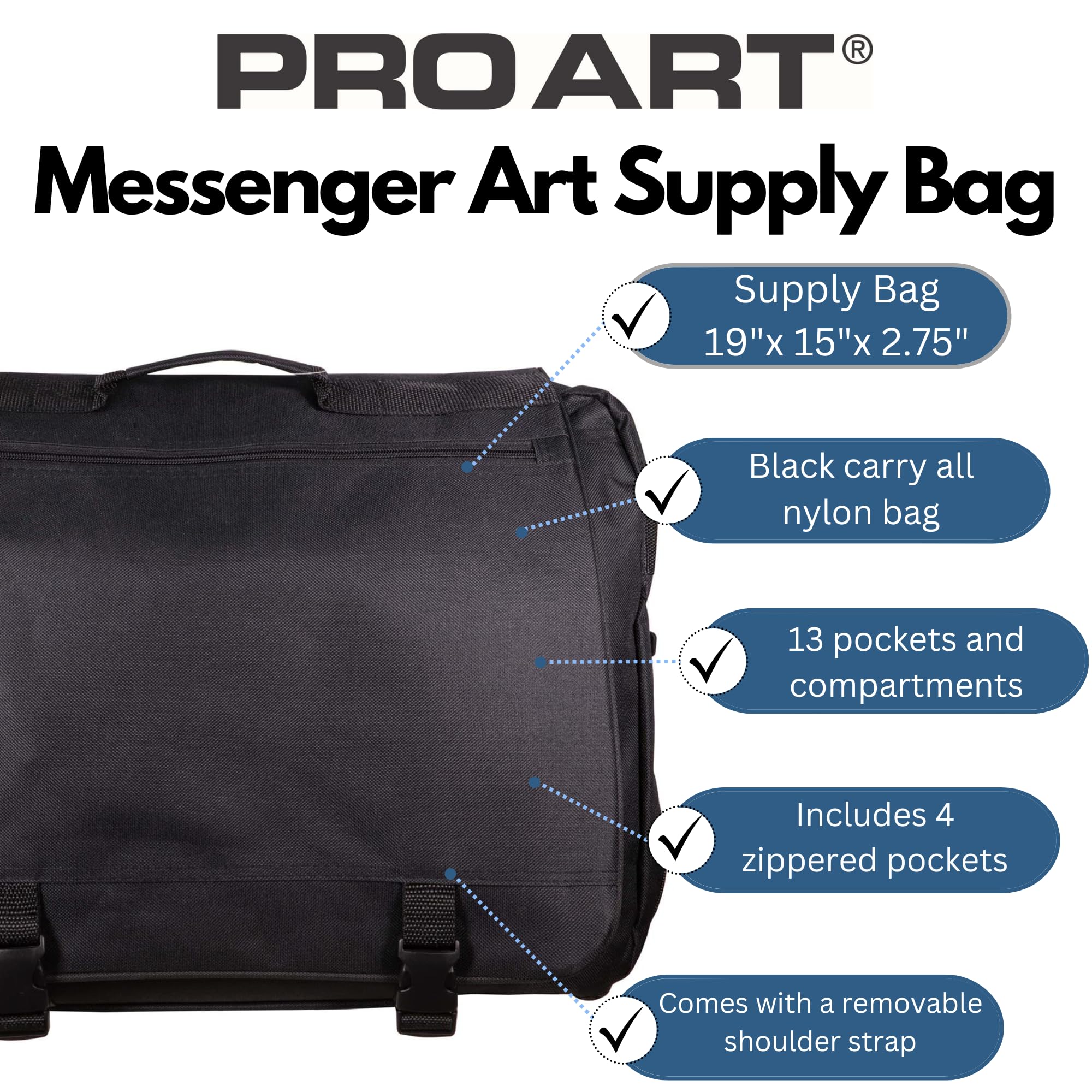 Art Satchel Pro Art Messenger Bag 15x12 Inch Artist Supply Carrier