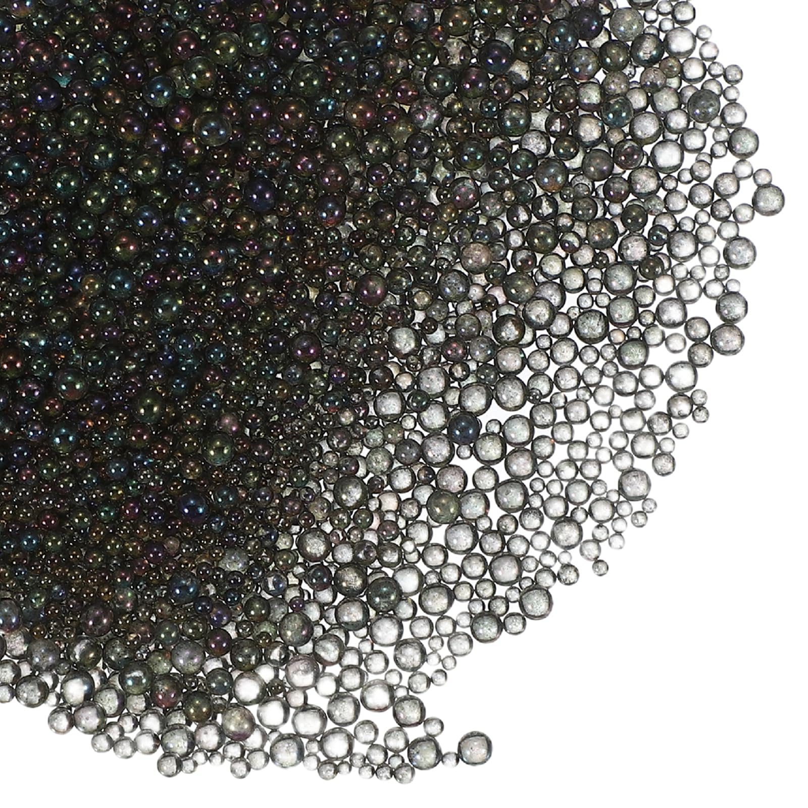 YELARXI Glass Bubble Beads, Tiny Iridescent Beads No Hole Mini Glass Bubble - Fitting for (DIY Crafting - Nail Art - Jewelry Making) 1-3mm &50g & Gray