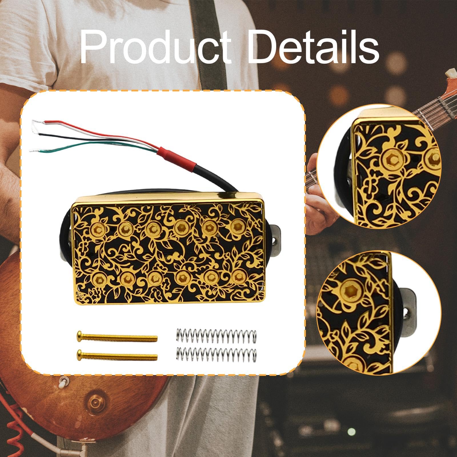 Generic Humbucker con Doppia Bobina, Facile Sostituzione, Accessorio 7,5 KΩ/15 KΩ per Chitarra Elettrica, Ideale per Concerti E Gruppi Musicali, 50mm