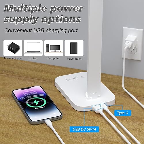 Miniatura 7 de Lámpara de escritorio LED brillante para dormitorio universitario, luz de escritorio plegable para oficina en casa, lámparas de escritorio de