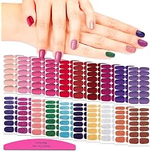 20 Sheets Nail Wraps for Women Glitter Solid Color Self Adhesive Nail Polish Strips Nail Sticker Polish Stick on Nails Nail Accessories with 1pc Nail File