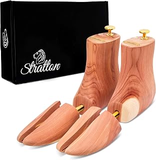 Stratton Boss Cedar Boot Trees for Men - Premium Aromatic Red Cedar, Adjustable Spring-Loaded, USA Grown Wood