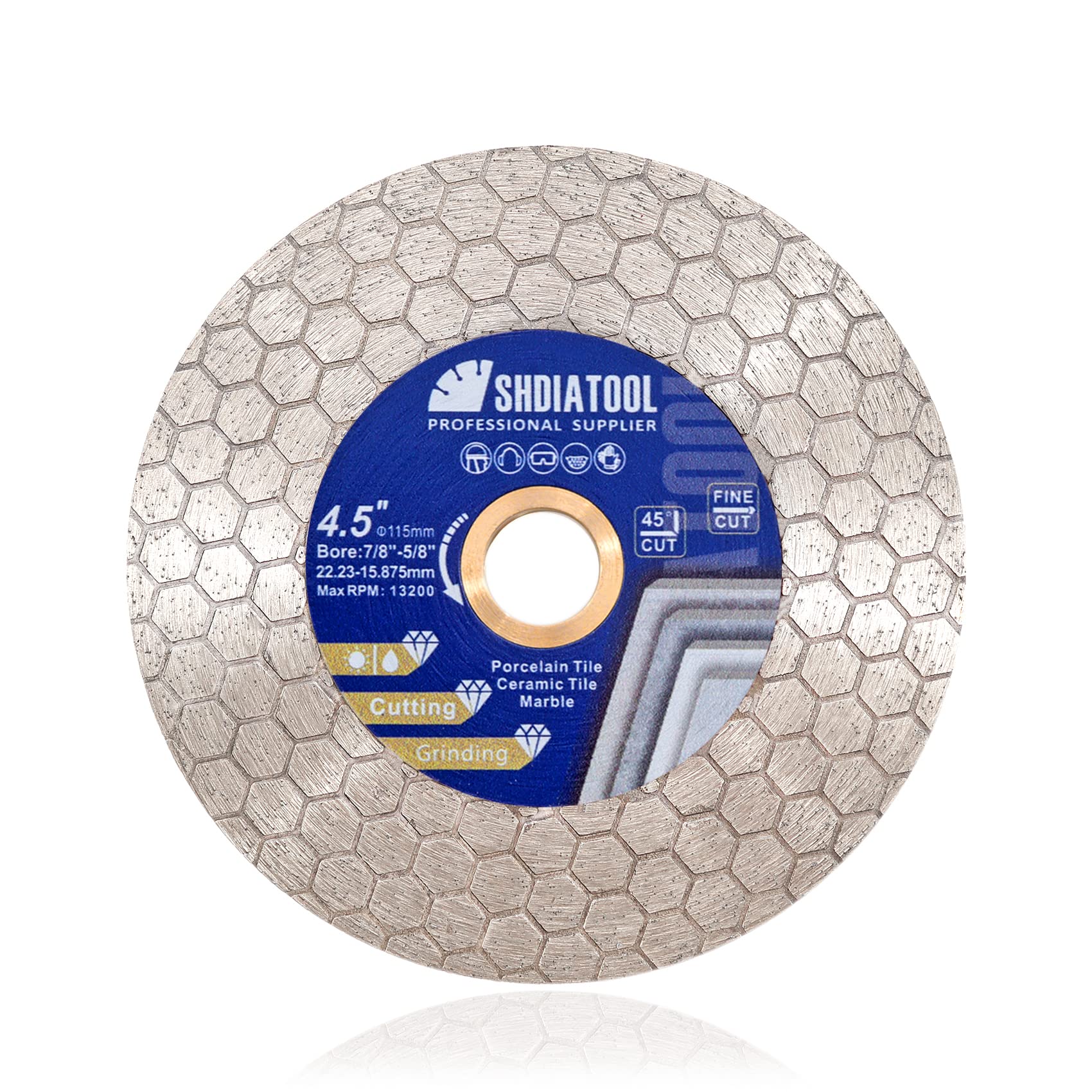 SHDIATOOLTile Diamond Saw Blade Cutting Disc Wheel 115mm Cutting and Grinding Porcelain Tile Granite Marble Ceramic Masonry
