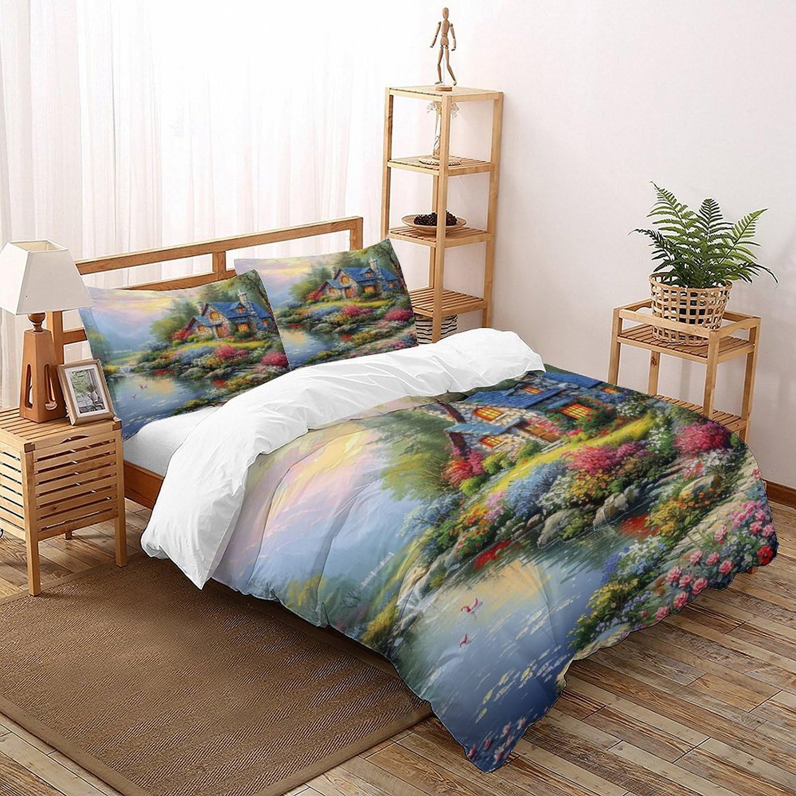 Housse de couette nature zippée finie la couette qui glisse du lit super king