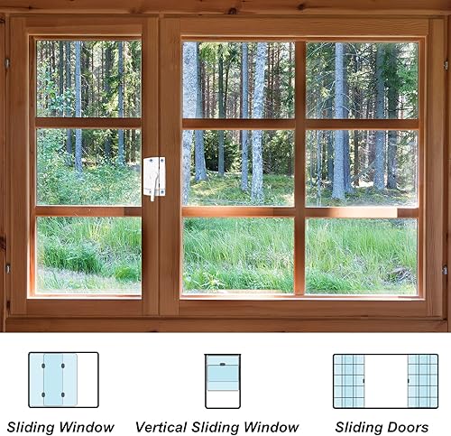 Miniatura 5 de Cam Action - Cerraduras y soporte para ventana, cerraduras blancas para ventana corrediza y cerradura de hardware para doble colgado, seguridad de