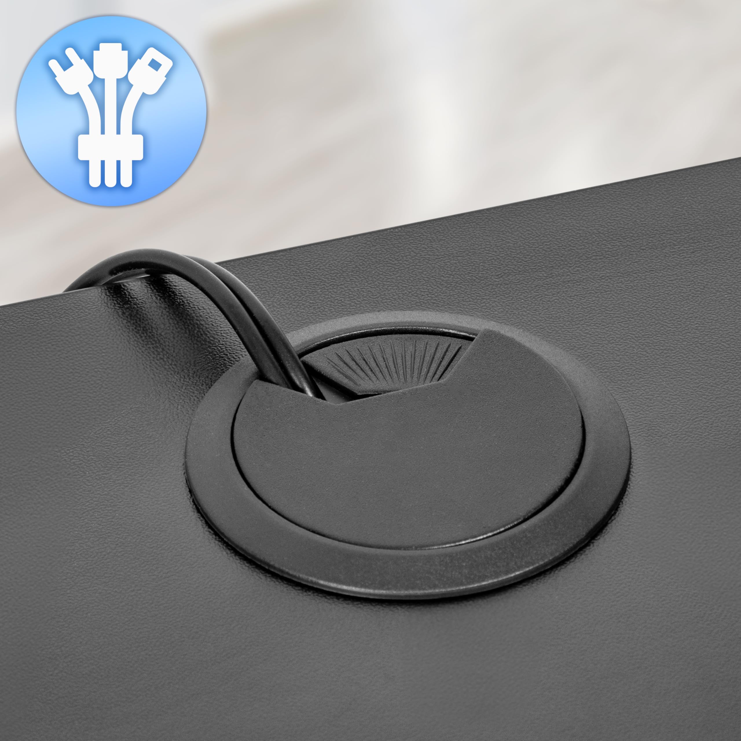 Duronic DD4 BK 120 cm Desk Top Nero con 3 cassetti | Compatibile con tutti i Desk Top da 120 cm | Accessorio per scrivania | Professionale estetico e organizzato | Superficie per sollevare lo schermo