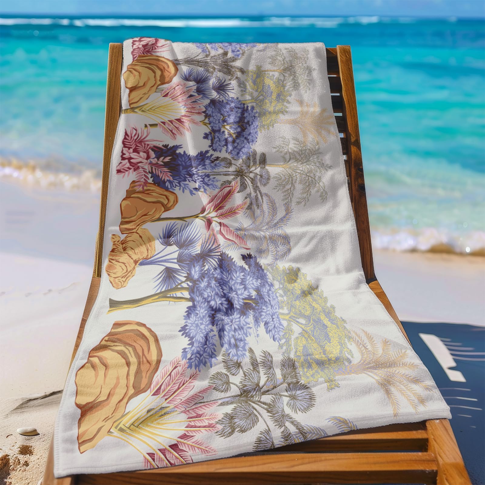 Serviette de Plage Orange Arbre Jaune Serviette de Bain Sport Piscine Toilette Microfibre Piscine Anti Sable Drap de Plage Bain xxl Ultraléger Portable Towel Absorbant Séchage Rapide 200x220cm