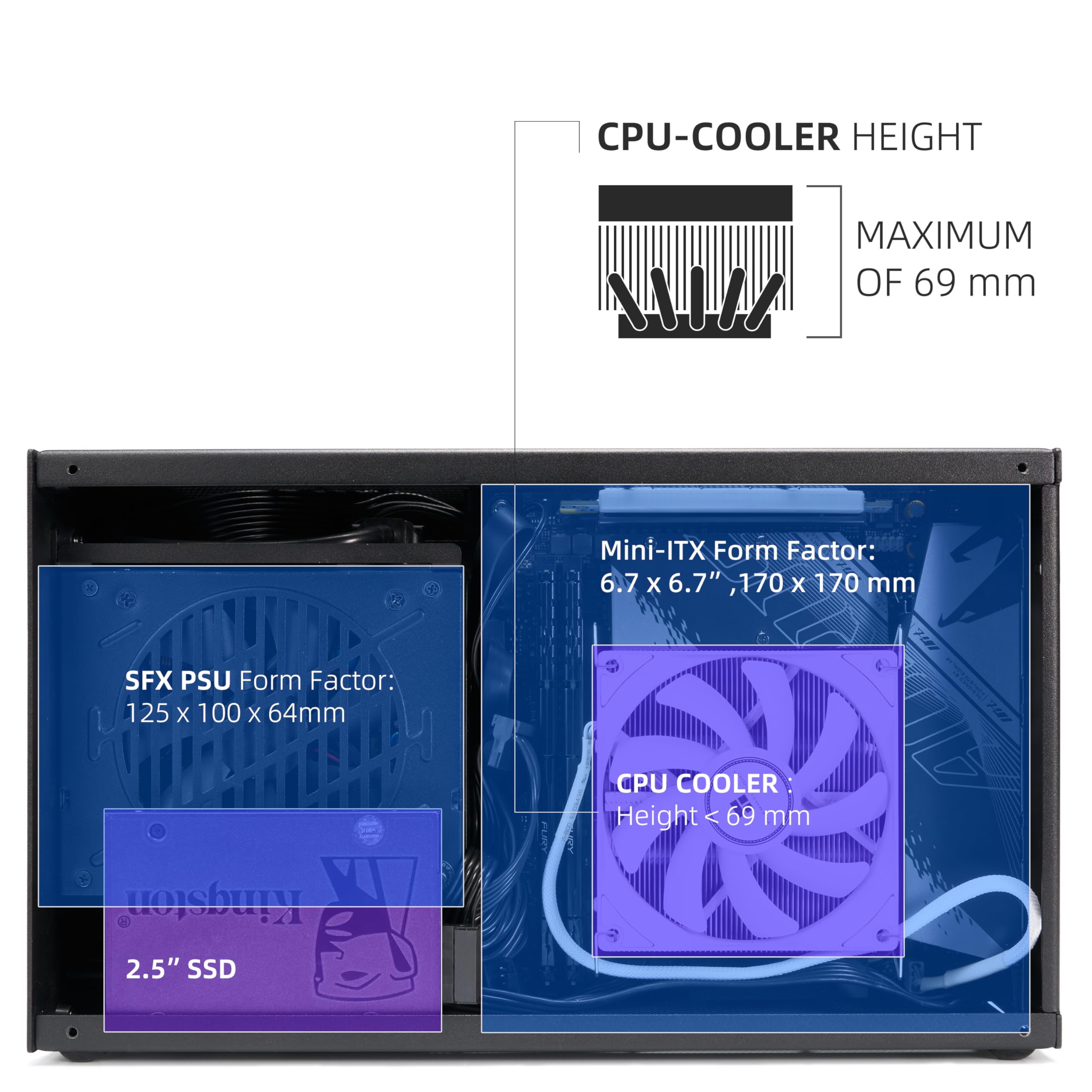 Amazon.co.jp: SGPC K49-BL Mini ITXケース - 8.3Lスモールフォーム