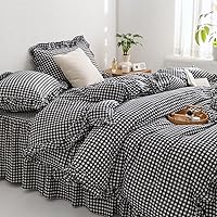 Vista 31 de MKXI Juego de ropa de cama con diseño de corbata de moño linda y rayas de flores rosas, tamaño individual, de algodón - Funda de edredón