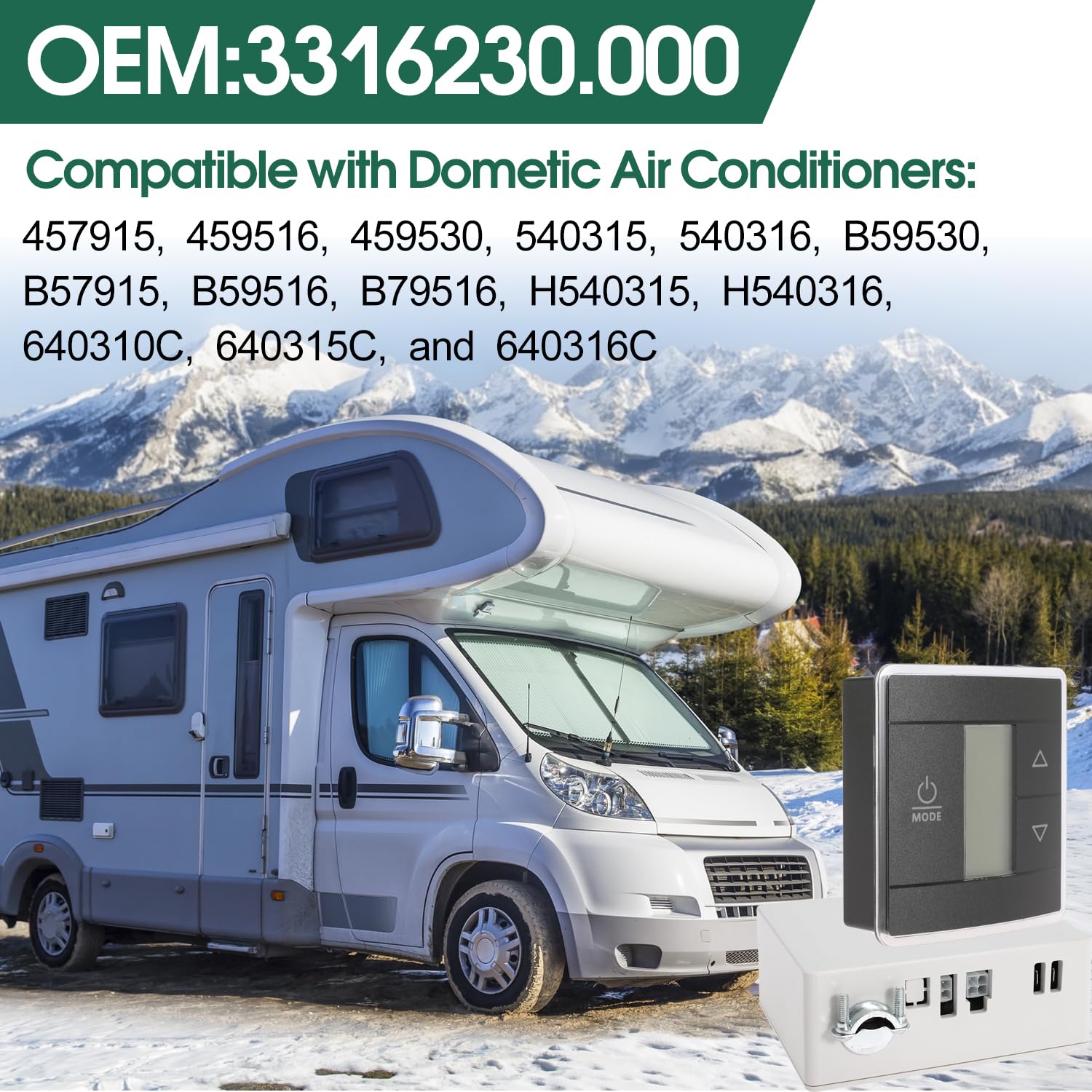 Replace Rv Thermostat With Digital RV Thermostat Replacement For Dometic AC  Units - Black CT Single Zone LCD Display 12V Control Rv Thermostat Heat/cool