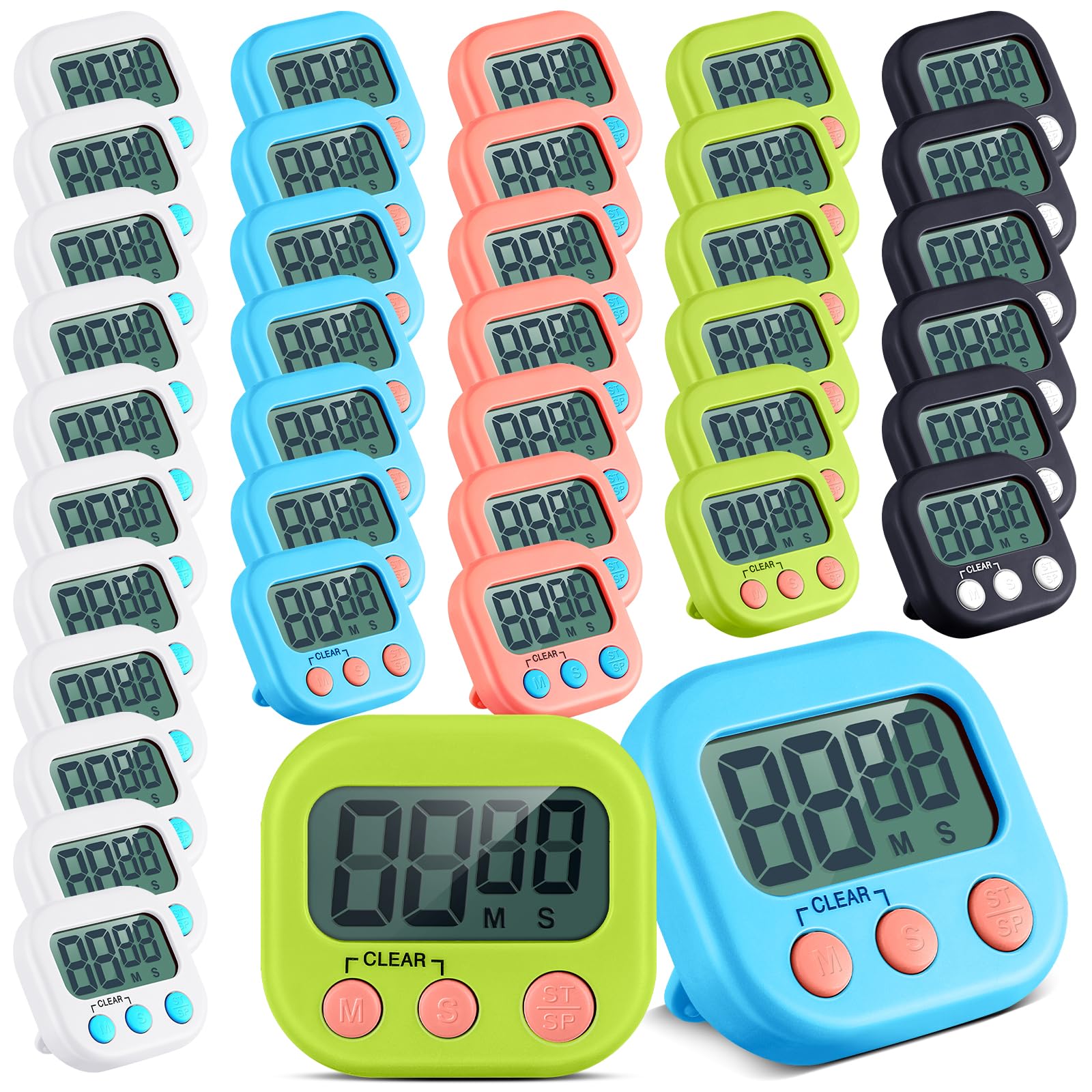 Minuteur de cuisine magnétique Xuhal en lot de 100 pièces pour classe et sport