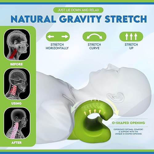 Miniatura 2 de Almohada cervical para aliviar el dolor de cuello, nube de cuello, corrector de joroba cervical, dispositivo de tracción cervical, rueda de