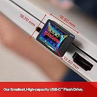 Vista 8 de SANDISK Unidad flash USB-C de ajuste extremo de 256 GB, velocidades de lectura de hasta 400 MB/s, USB 3.2 Gen 1, USB tipo C, almacenamiento
