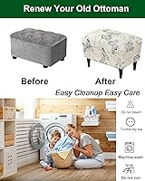 Vista 5 de CRFATOP Funda impresa para silla otomana grande, fundas elásticas para silla otomana rectangular, funda para taburete de almacenamiento, funda