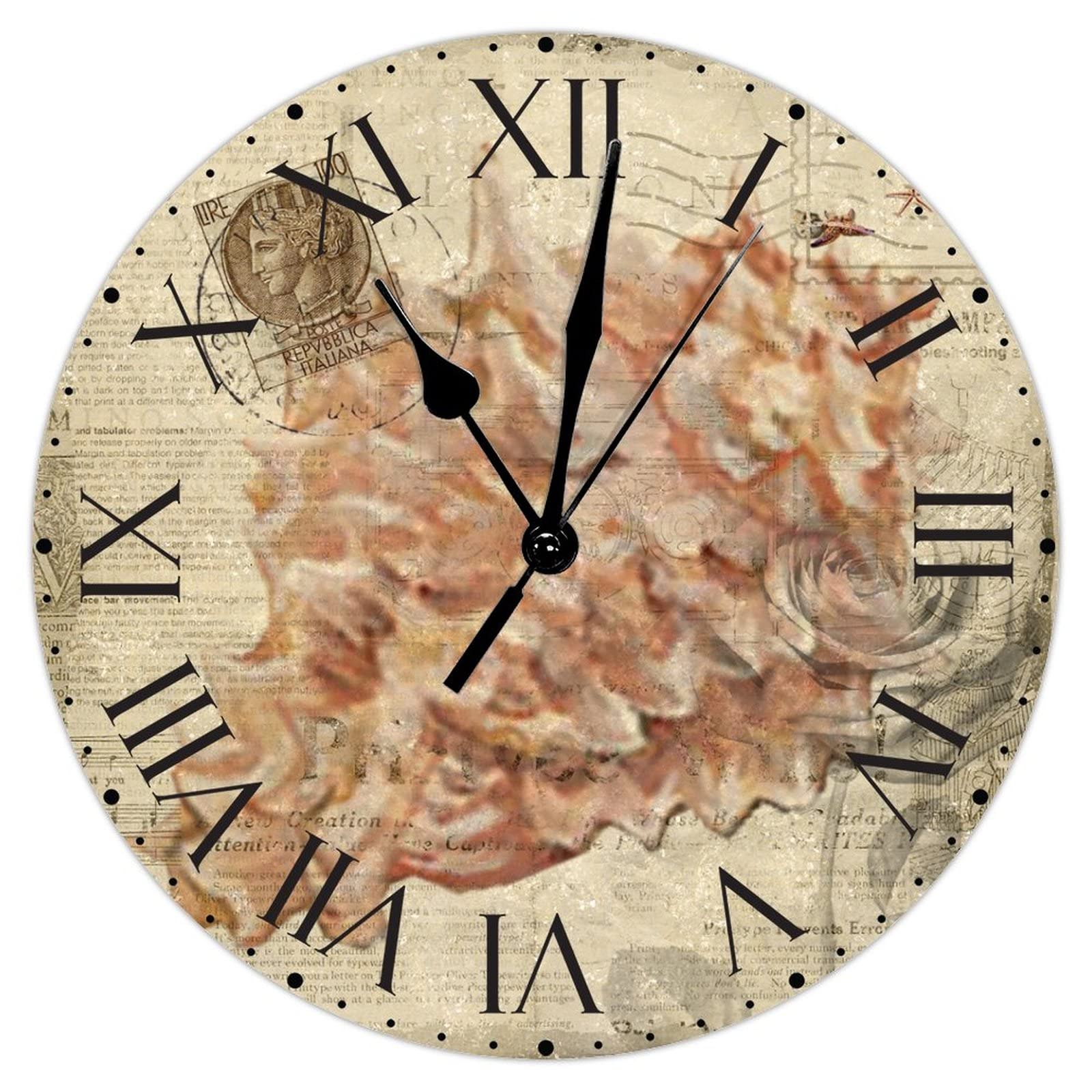 Horloge murale silencieuse sans tic-tac en PVC à grands chiffres