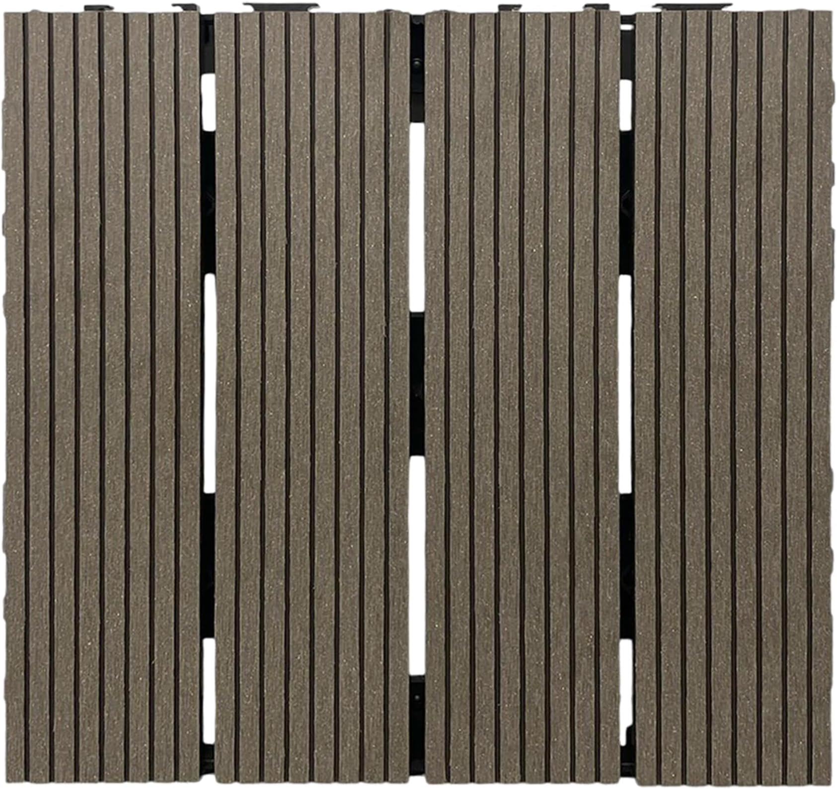 ST Premium WPC Interlocking Deck Tiles | Easy Outdoor Flooring for Balcony, Patio, Terrace, Garden & Pool | Weatherproof, Termite-Proof & Low Maintenance | Coffee | Set of 4 Pcs