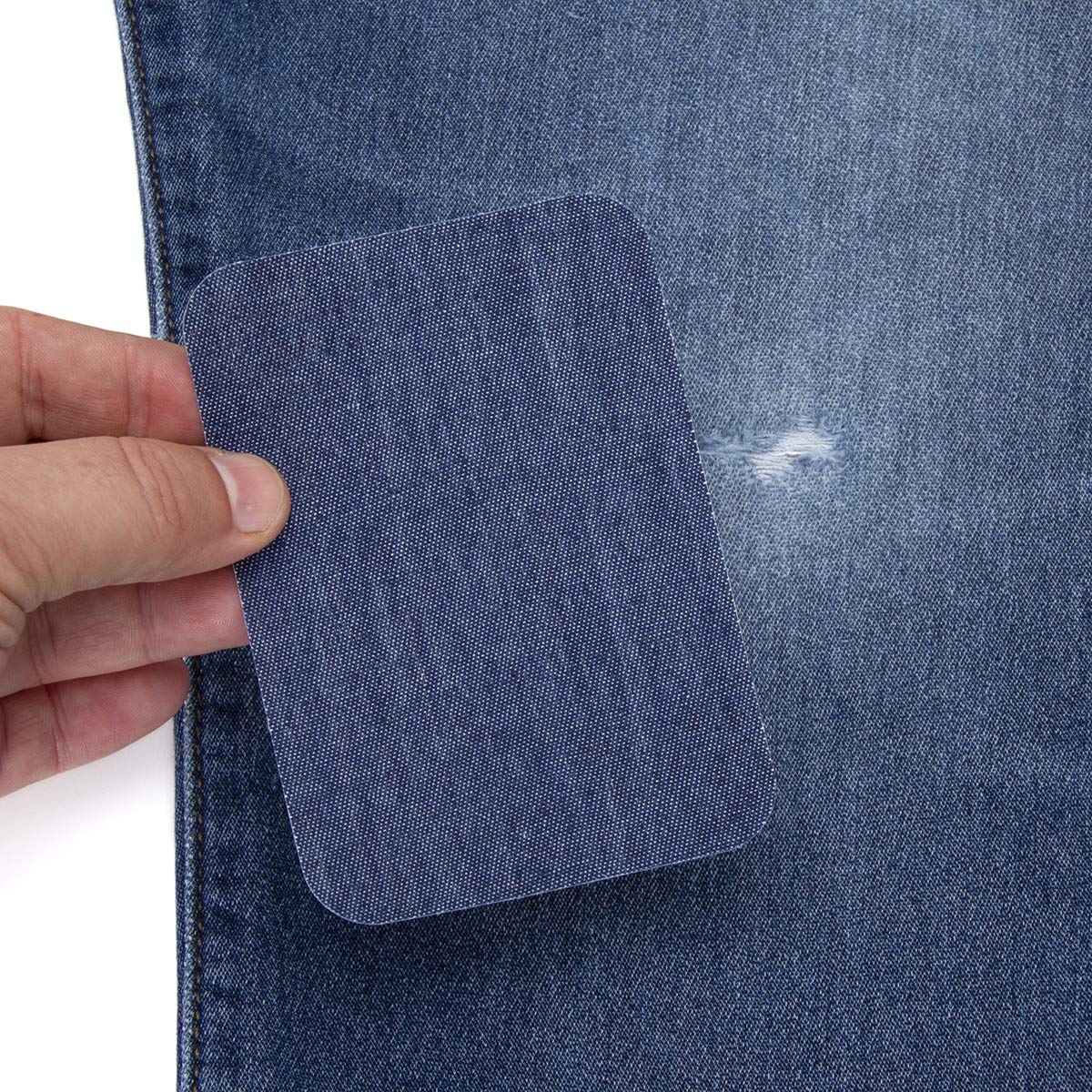 10 Pcs Denim Patches for Jeans Repair,Iron-on Jean Patches Inside & Outside  Strongest Glue 100% Cotton Assorted Shades of Blue Repair Decorating Kit  Size 9.5 cm x 12 cm : : Home