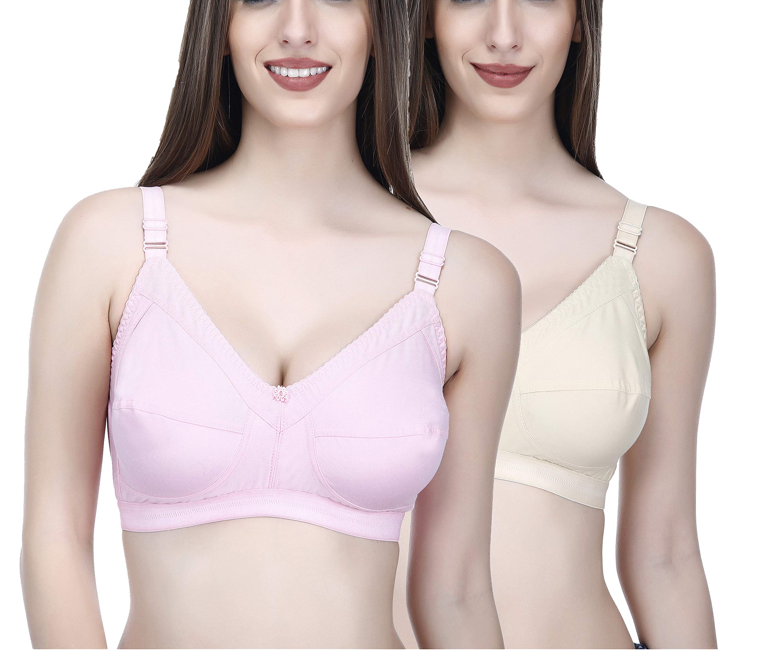 elina Women's Cotton Non Padded Wire Free Regular Bra Multicolored-picture-14