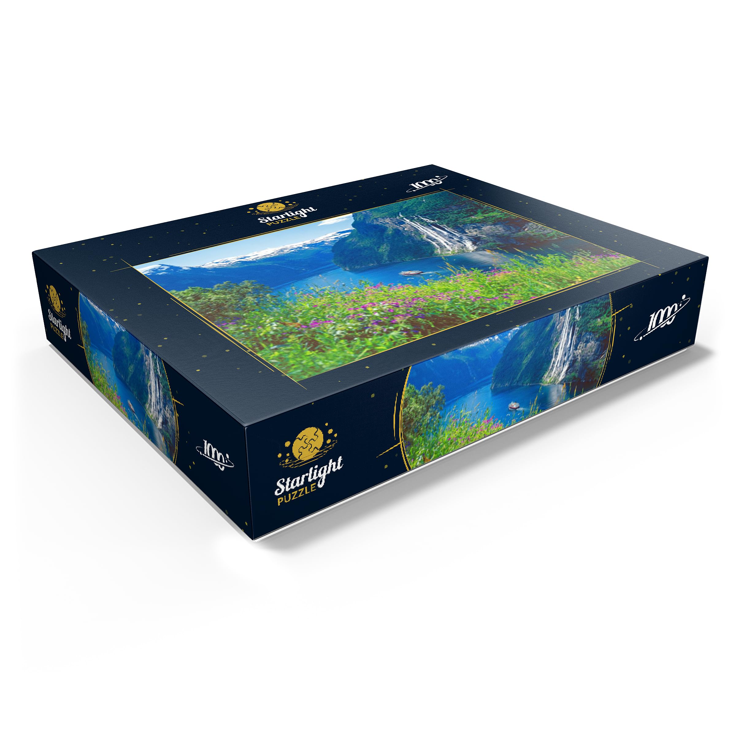 MyPuzzle Geiranger Fjord and Seven Sisters Waterfall, Norvegia centrale, Norvegia - Puzzle premium da 1000 pezzi per adulti